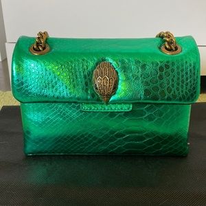 Kurt Geiger Mini Snake Kensington Green Metallic Leather Bag